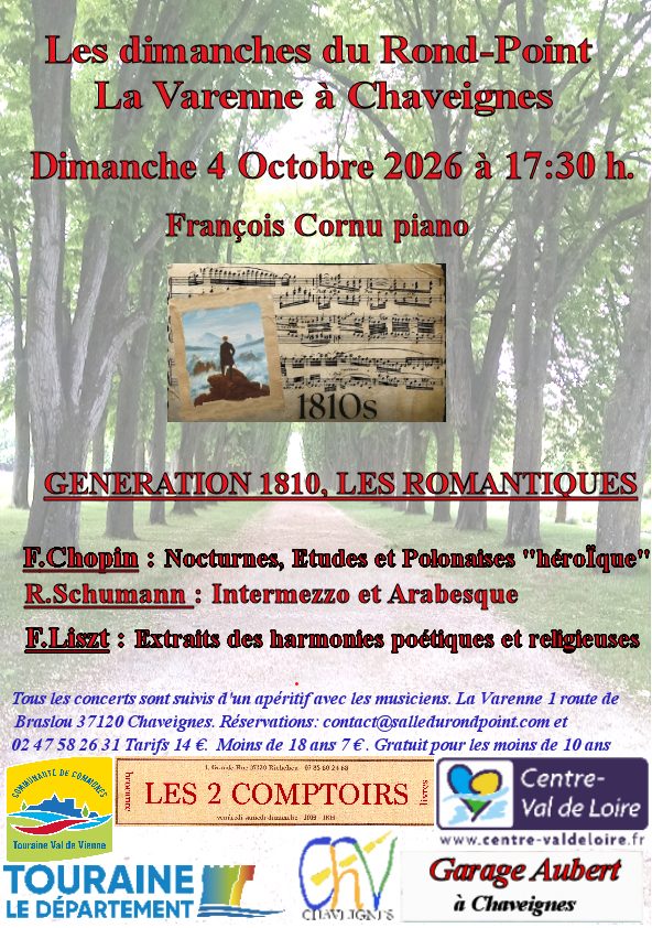 Concert de François Cornu : "Génération 1810, Les Romantiques"