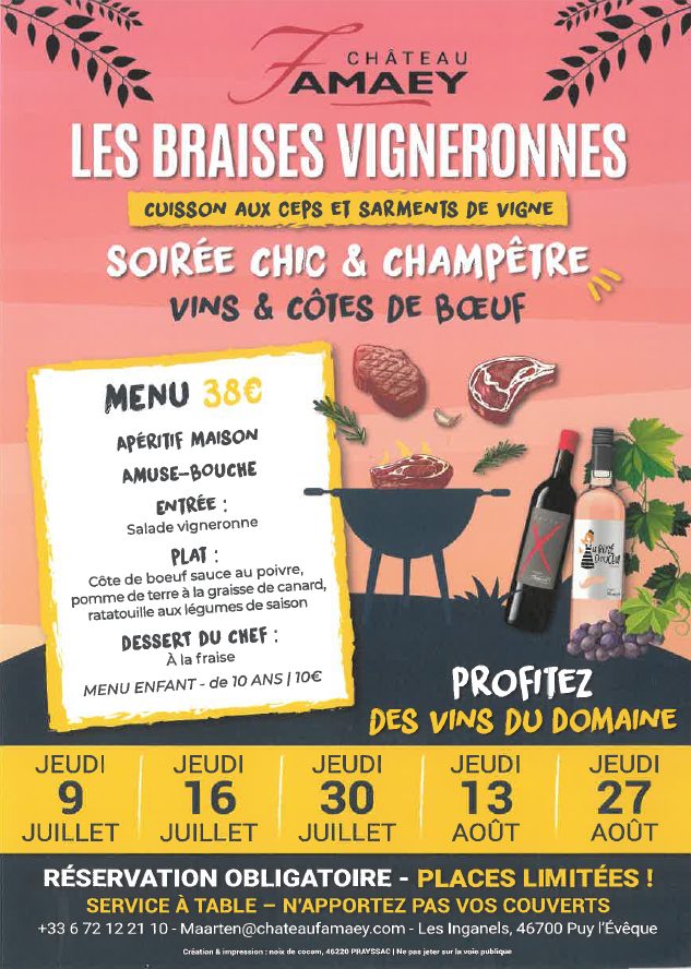 Les Braises Vigneronnes au Château Famaey