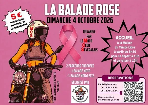Balade en moto pour Octobre rose