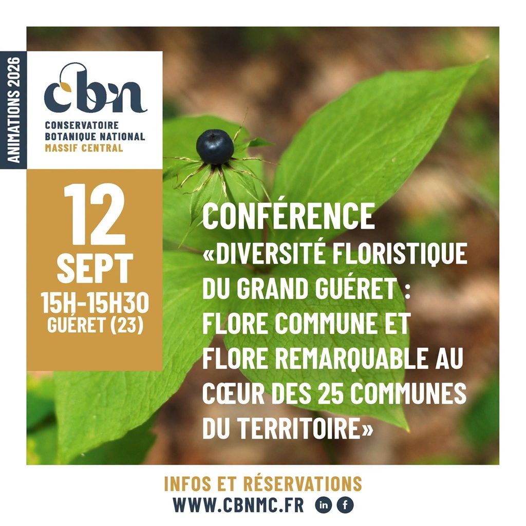 Conférence : Diversité floristique du Grand Guéret : flore commune et flore remarquable au cœur des 25 communes du territoire