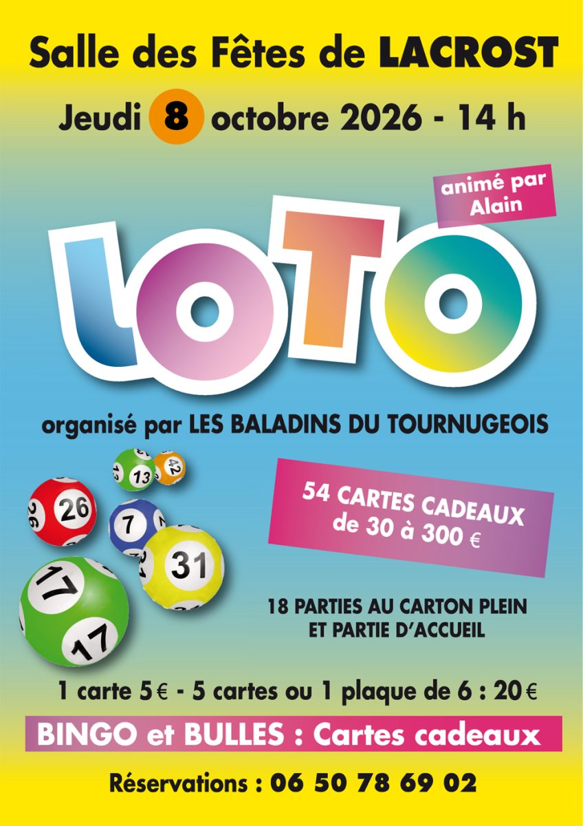 Loto de la chorale «les Baladins du Tournugeois»