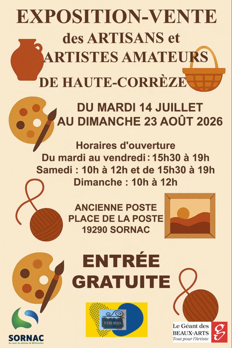 Exposition - vente des artistes amateurs et créateurs de Haute Corrèze