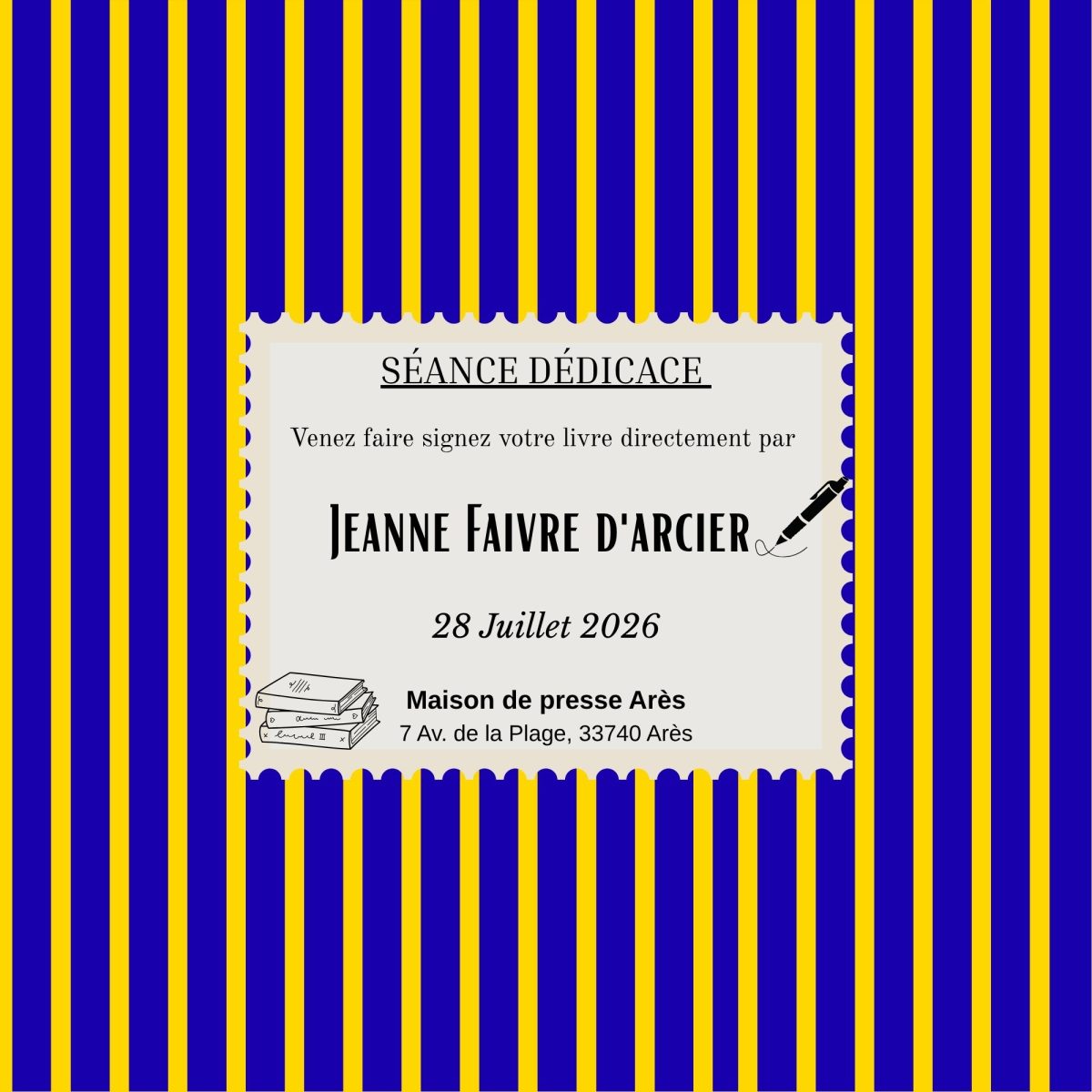 Séance signature par Jeanne Faivre d'arcier