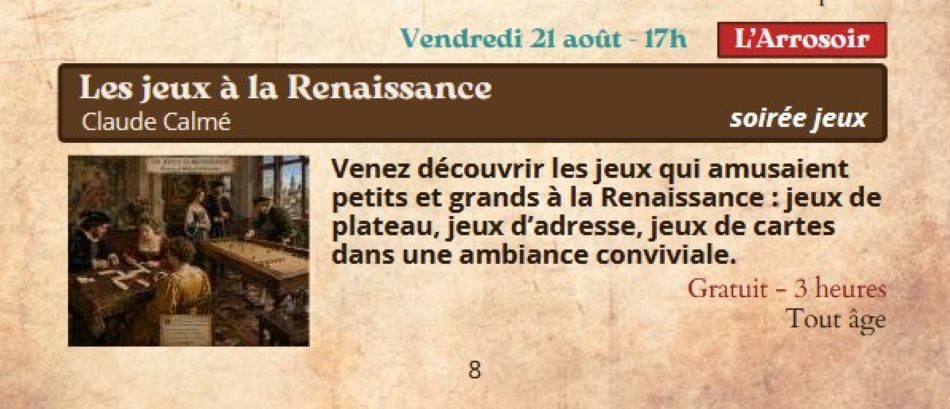Festival Re-Naissance à Figeac : les jeux à la Renaissance