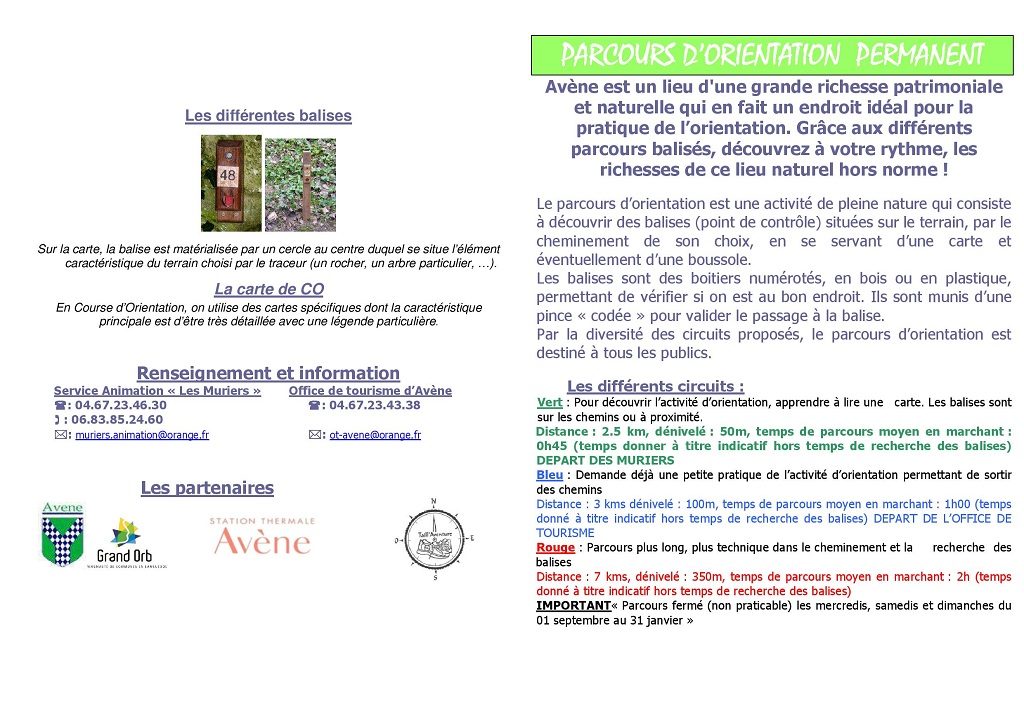 COURSE D'ORIENTATION A AVENE