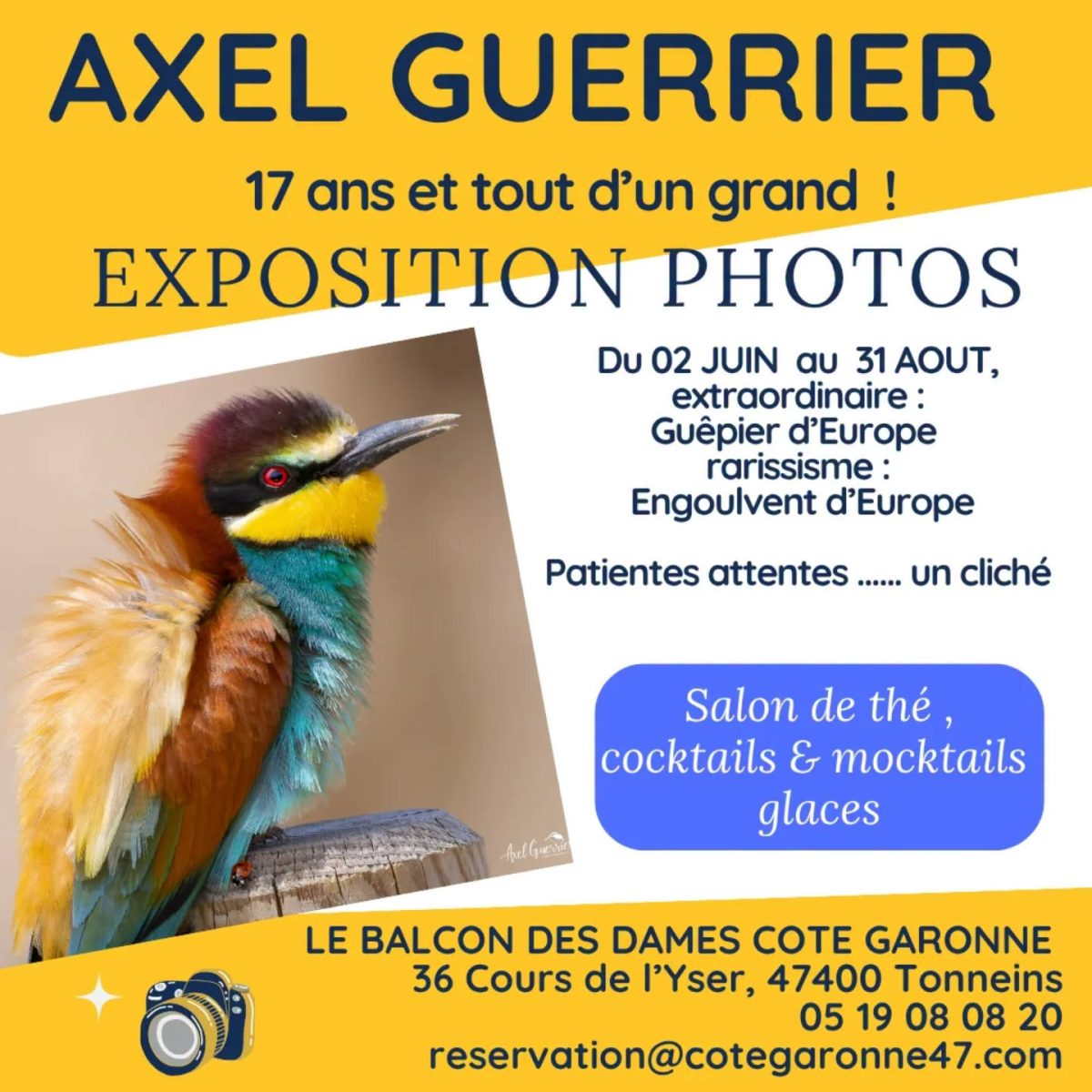 Exposition photos Axel GUERRIER  au Balcon des Dames