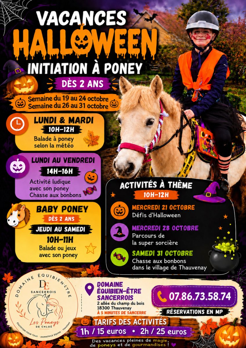 Initiation Poney dès 2 ans  - Vacances d'Halloween