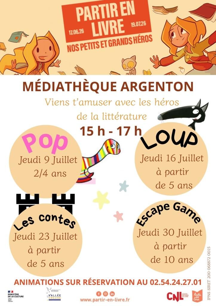 Partir en livre à la médiathèque d'Argenton sur Creuse