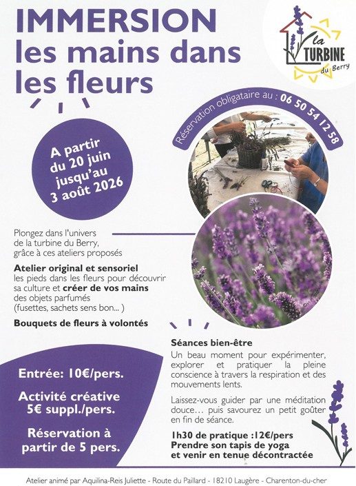 Atelier immersion les mains dans les fleurs