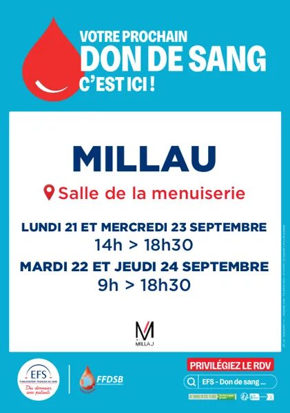 Don du sang 2026 à Millau
