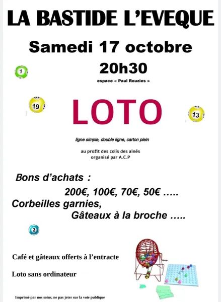 Loto de Animation Culture Patrimoine à La Bastide l'Evêque