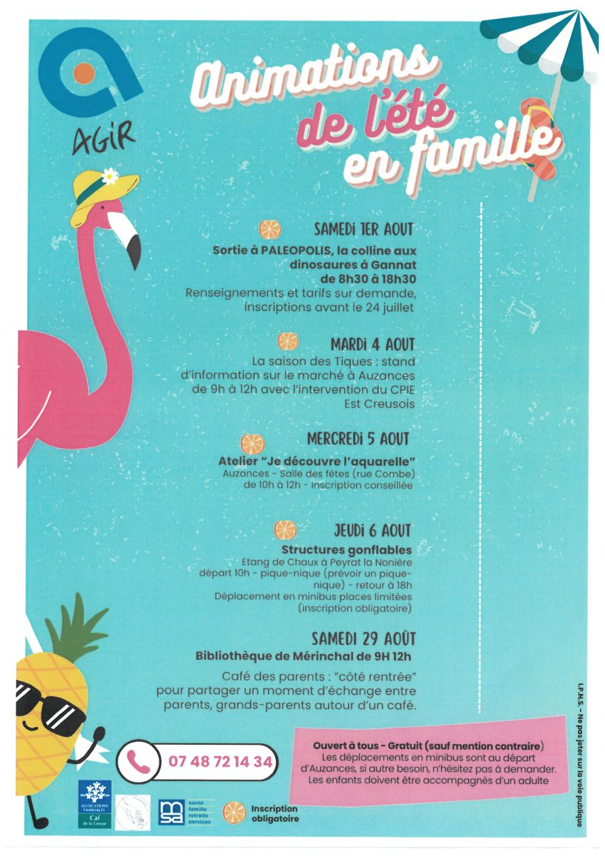 AGIR : Animation de l'été en famille AOUT