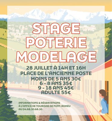 STAGE POTERIE MODELAGE - MARDI 28 JUILLET
