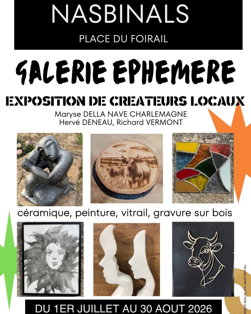 GALERIE ÉPHÉMÈRE : EXPOSITION DE CRÉATEURS LOCAUX À NASBINALS