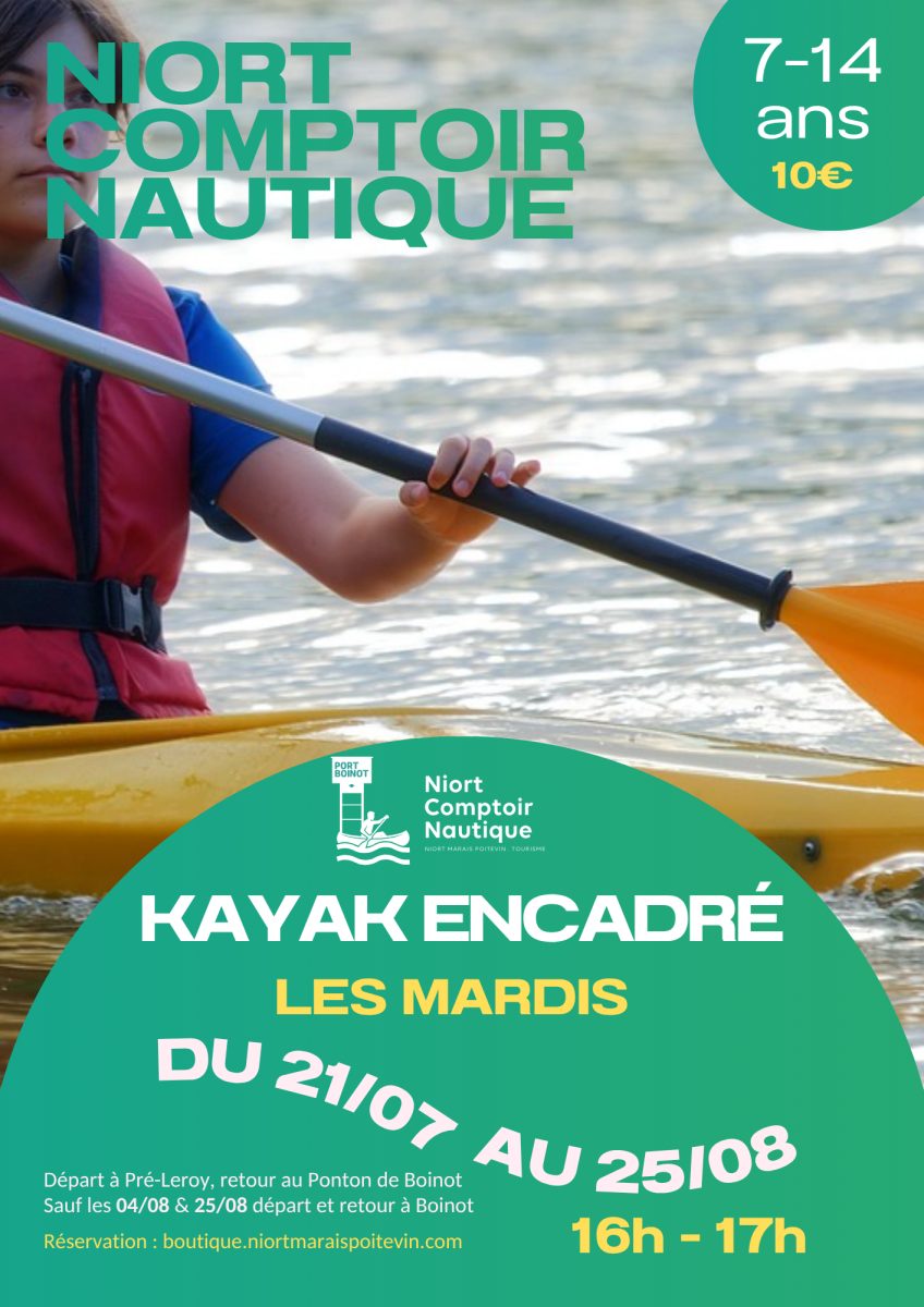 Kayak encadré à Niort Comptoir Nautique
