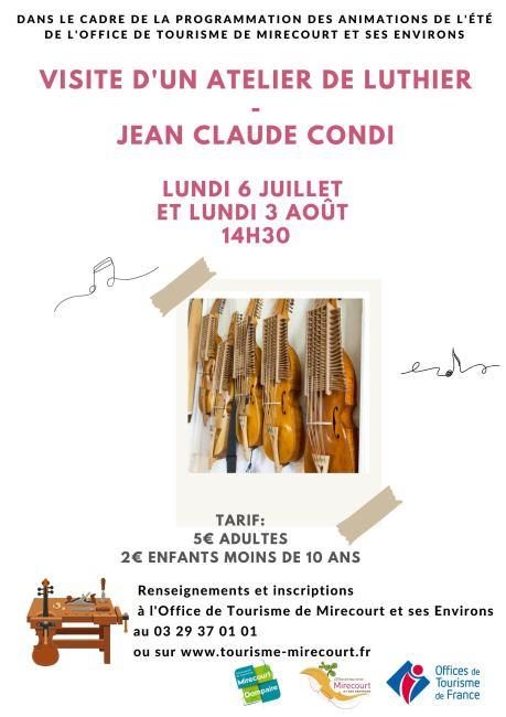 Visite d'un atelier de luthier Jean-Claude Condi