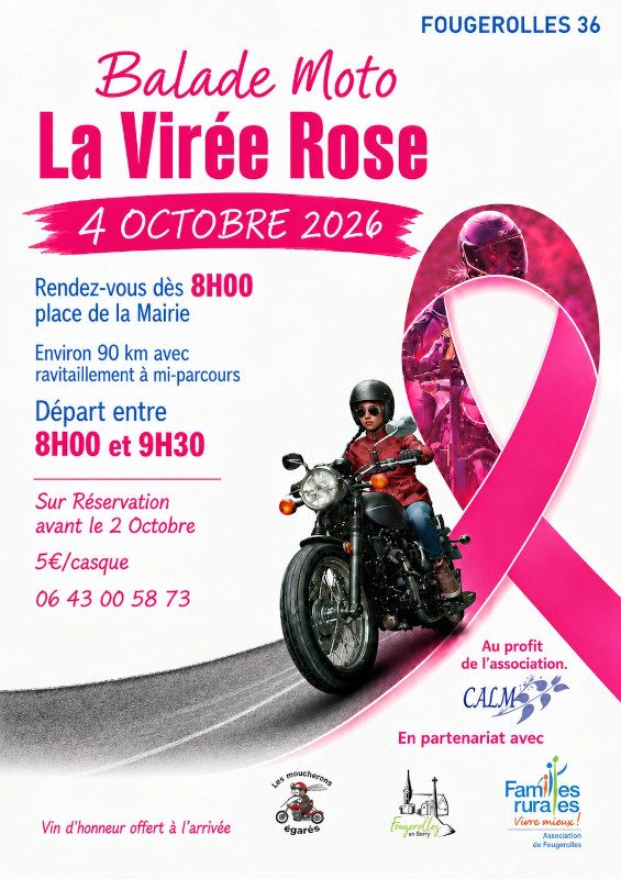 3eme balade moto La virée rose