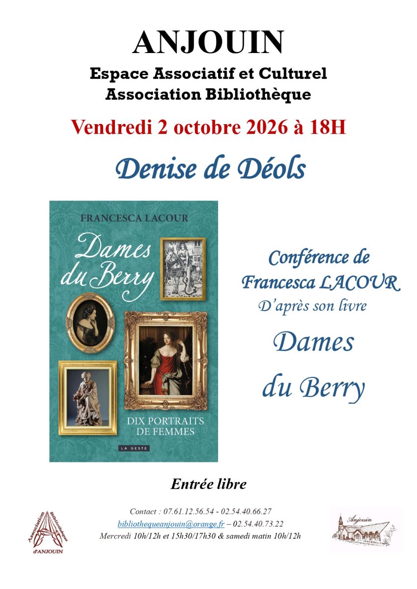 Conférence Denise de Déols par Francesca Lacour