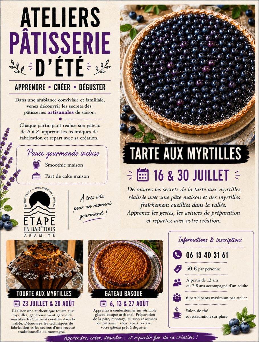 Ateliers pâtisserie d'été