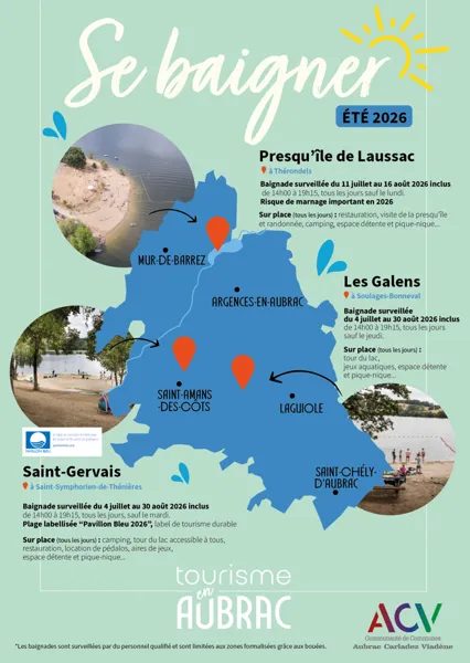Baignade surveillée Presqu'île de Laussac