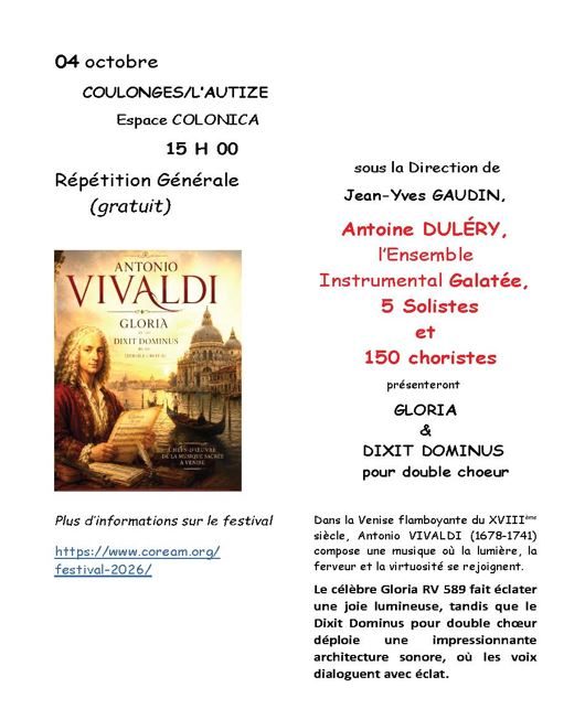 Répétition générale : concert de Coréam