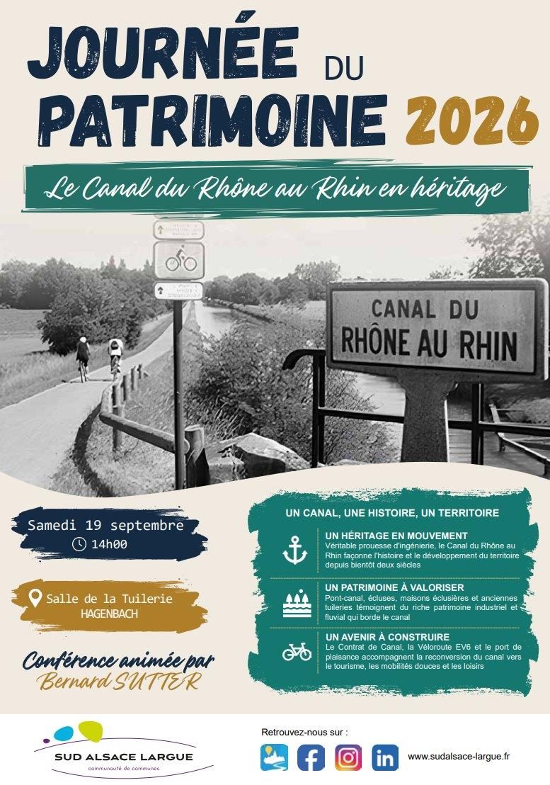 Conférence: Le canal du Rhône au Rhin en héritage