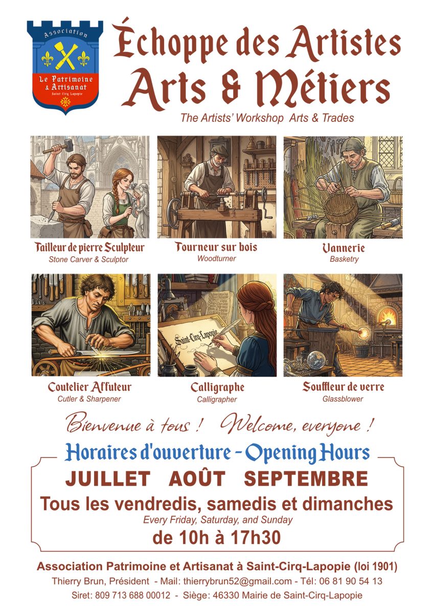 Ateliers à l'échoppe des Artistes, Arts et Métiers