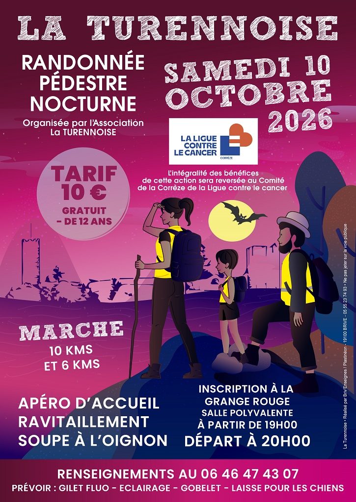 Octobre Rose : Randonnée pédestre nocturne La Turennoise