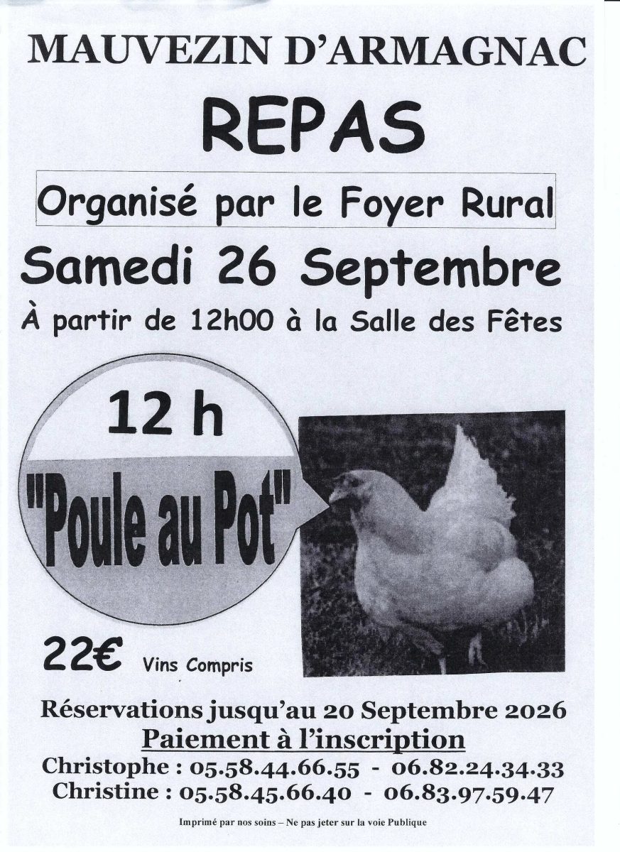 Repas poule au pot