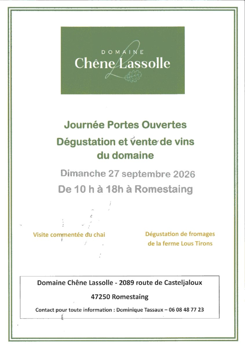 Journée Portes Ouvertes du Domaine Chêne Lassolle