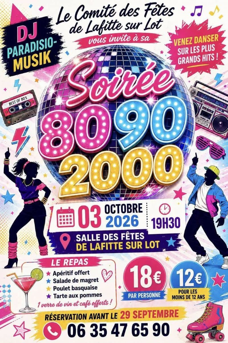 Soirée 80 - 90 - 2000 à Lafitte Sur Lot