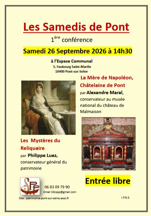 Conférence “Les Samedi de Pont” à l’espace communal de Pont-sur-Seine