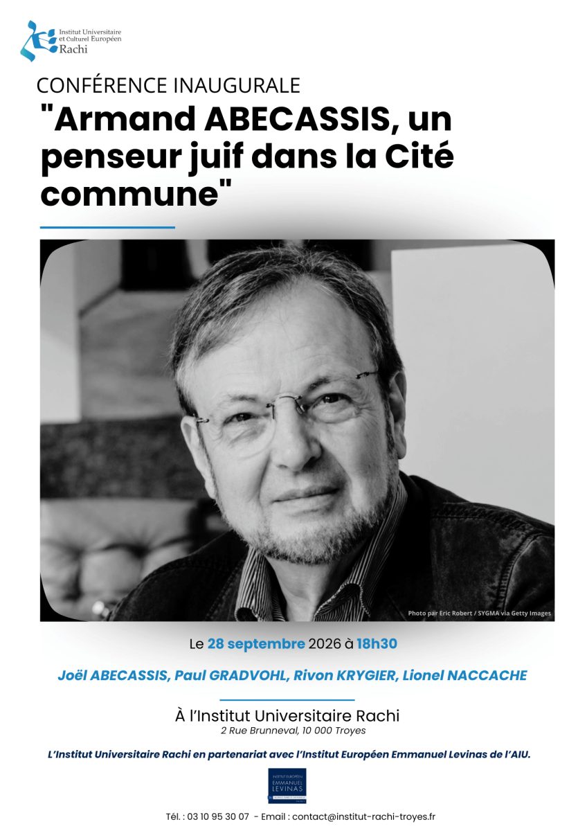 Conférence inaugurale : Armand ABECASSIS, un penseur juif dans la cité commune