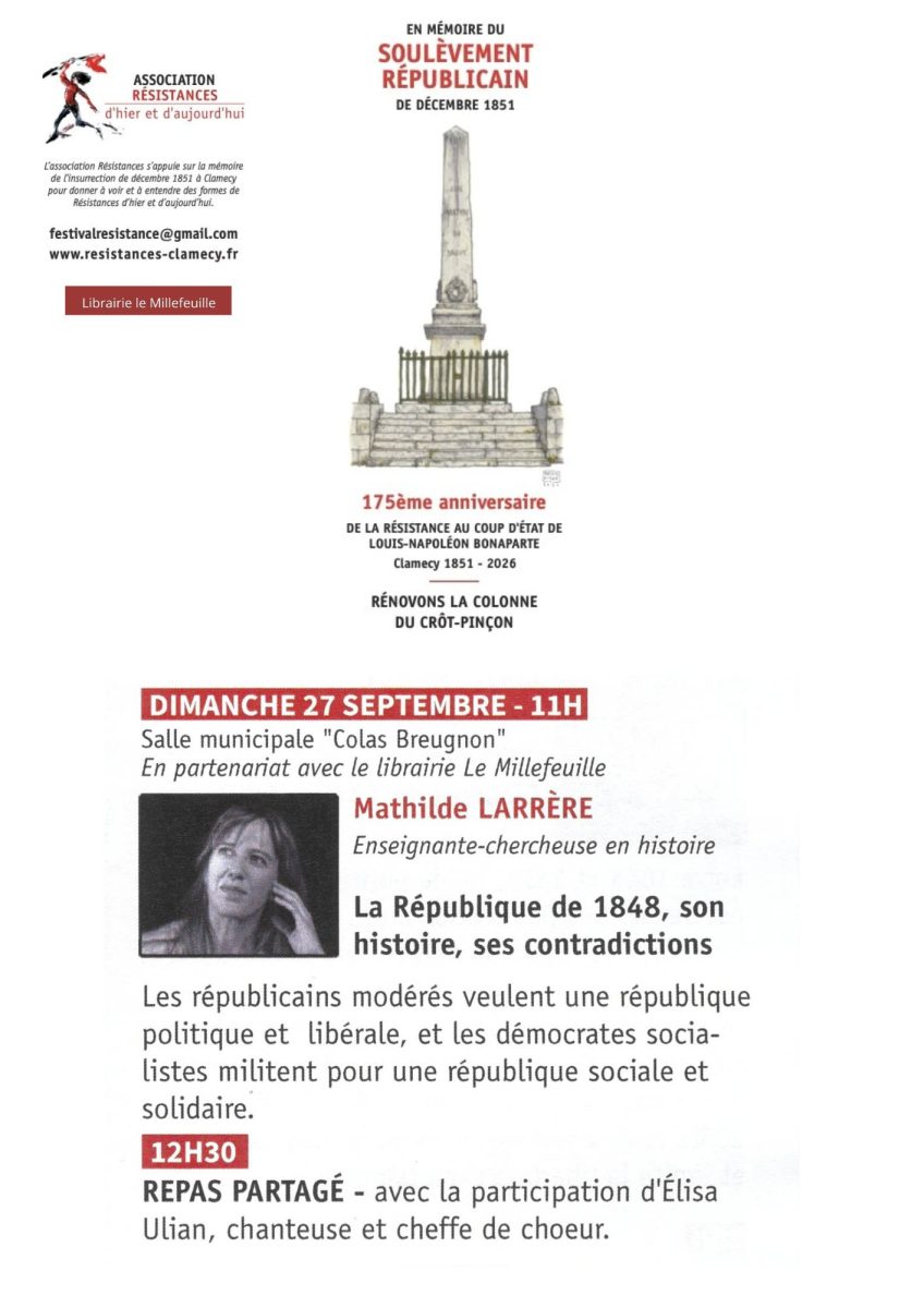 Conférence "La République de 1848, son histoire, ses contradictions"