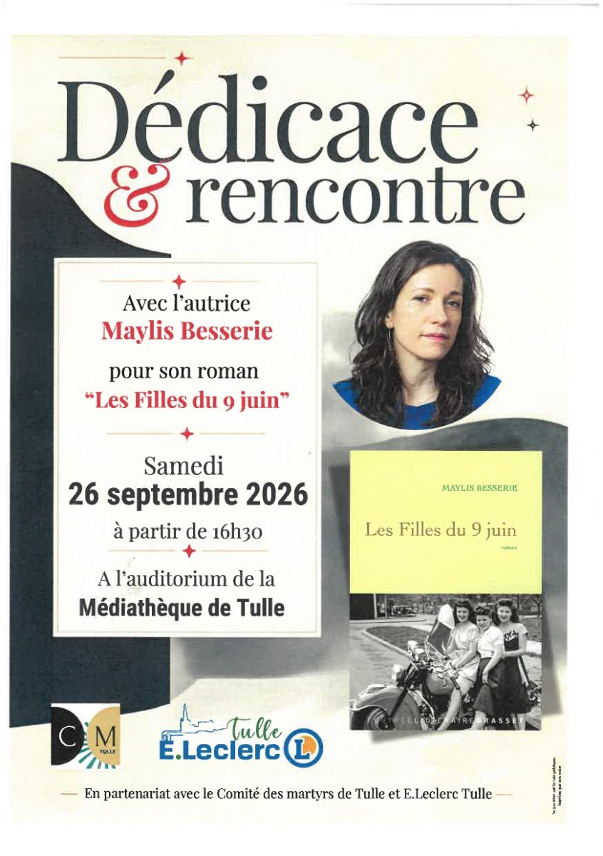Dédicace et rencontre : Maylis Besserie - autrice du roman "Les Filles du 9 juin"