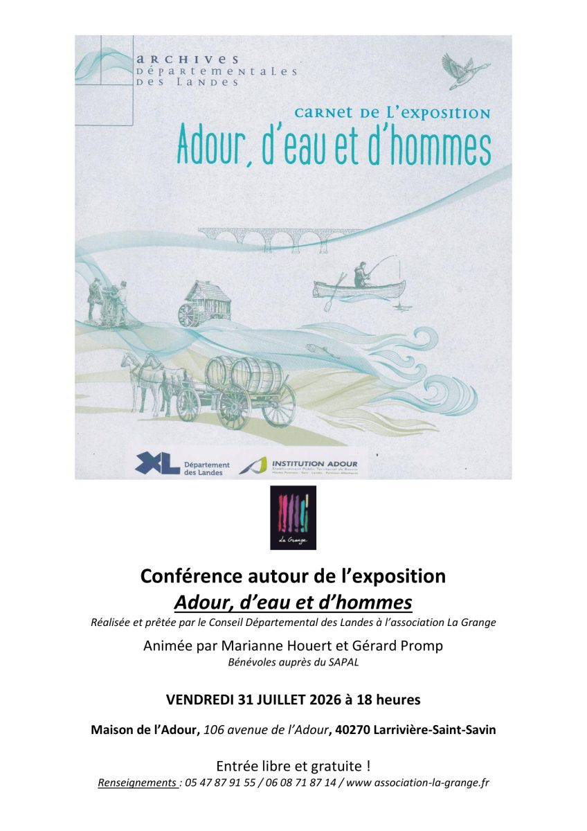 Conférence autour de l'exposition "Adour, d'eau et d'hommes"