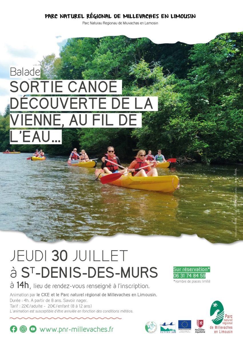 Sortie canoë : découverte de la Vienne, au fil de l'eau