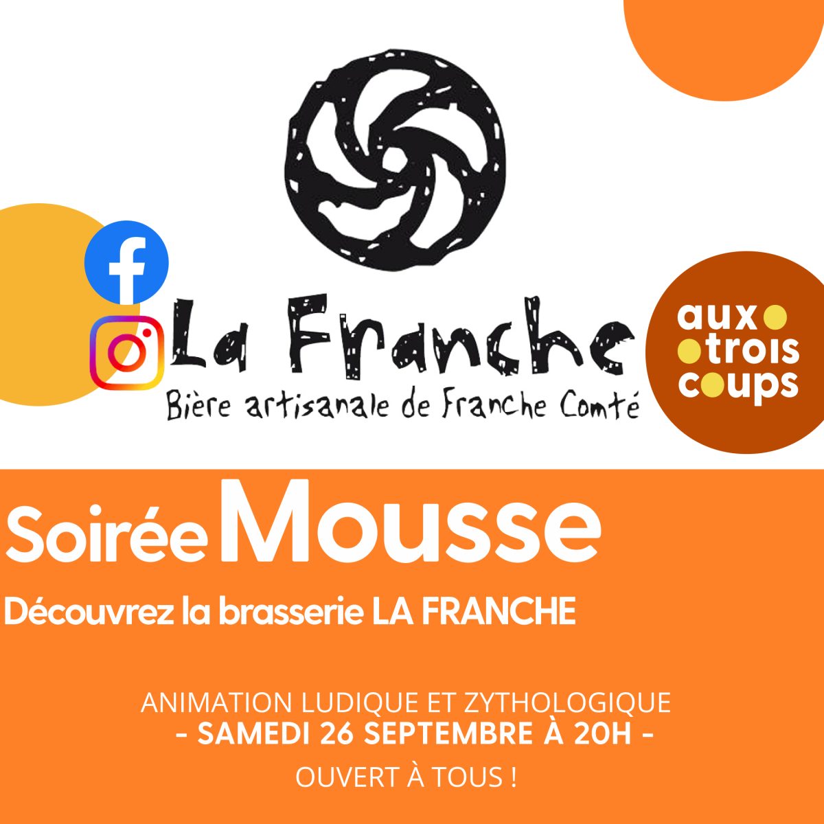 Soirée Mousse LA FRANCHE : partez à la découverte de la bière artisanale !
