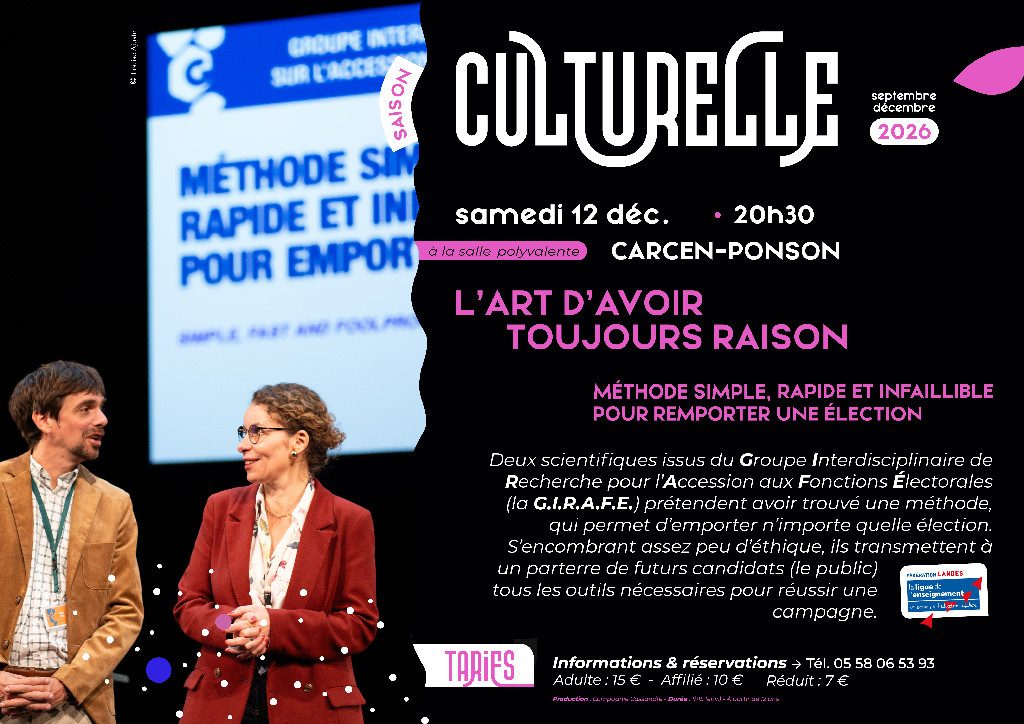 Saison Culturelle : "L'art d'avoir toujours raison"