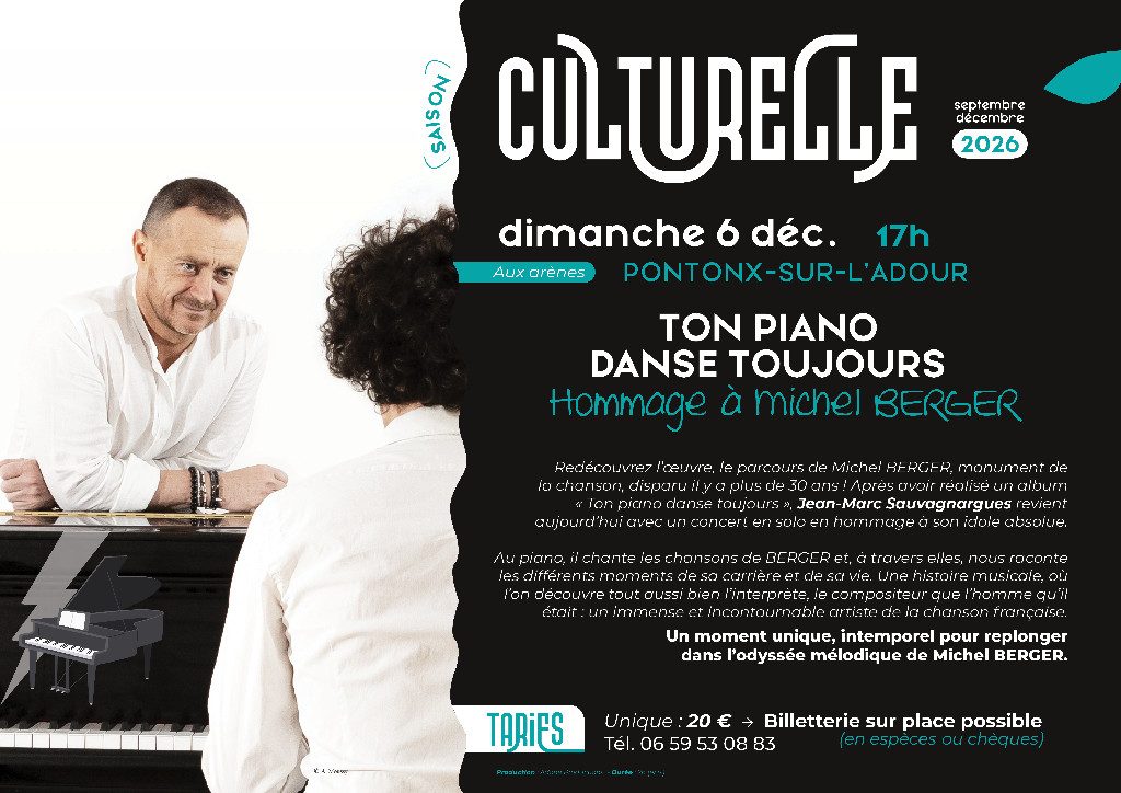 Saison Culturelle : "Ton Piano danse toujours" Hommage à Michel Berger