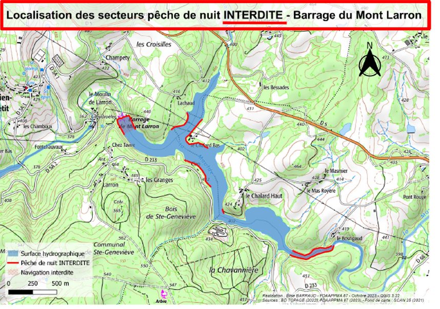 Parcours Pêche à la Carpe de Nuit