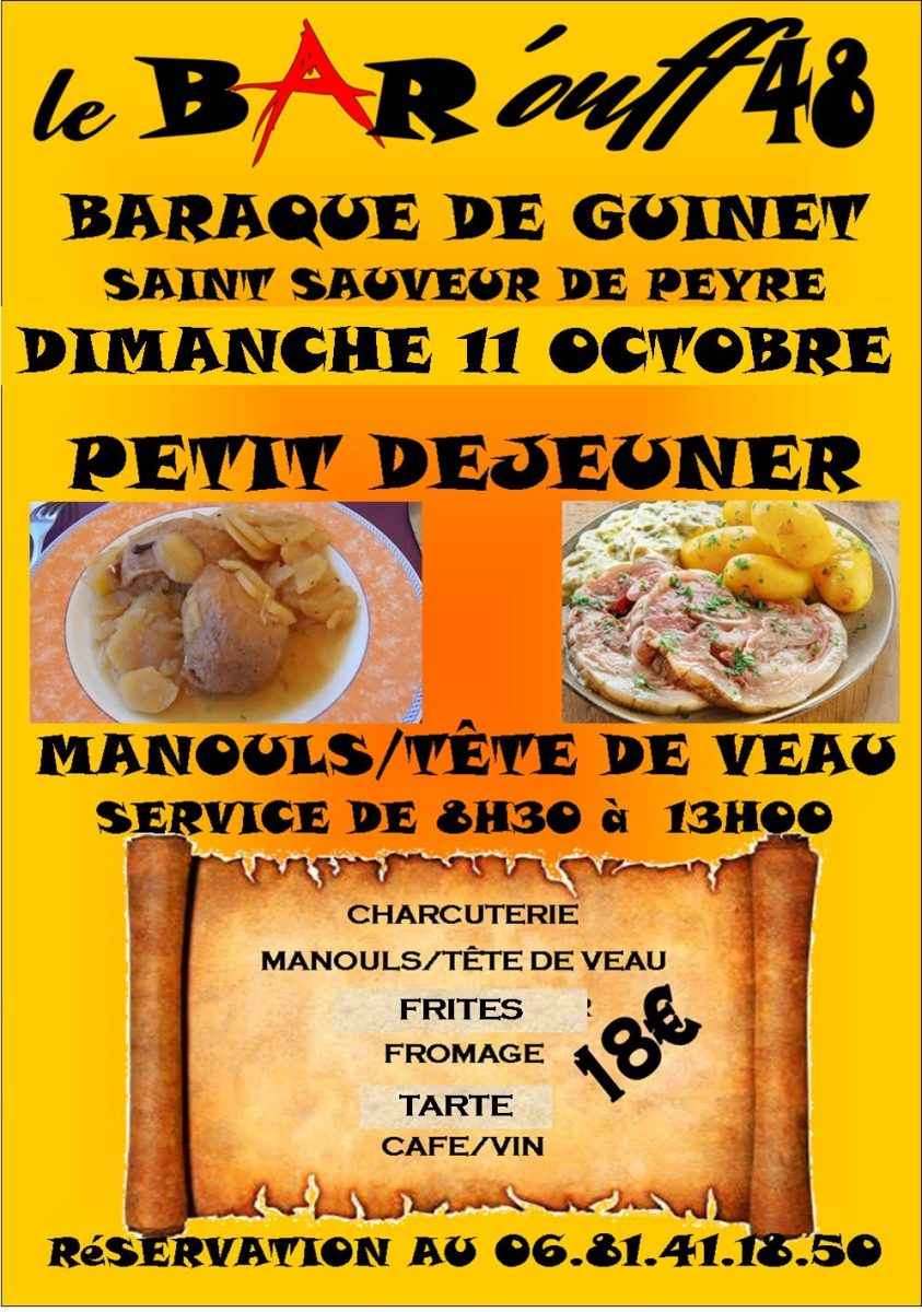 PETIT-DÉJEUNER MANOULS / TÊTE DE VEAU