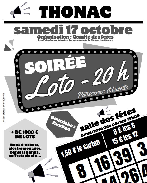 Soirée loto à Thonac