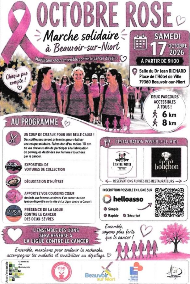 Octobre rose à Beauvoir-Sur-Niort