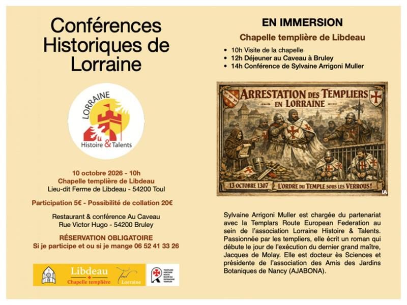 Conférence "Arrestation des Templiers en Lorraine" - Libdeau