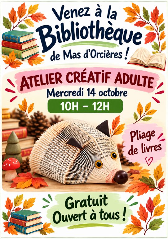 ATELIER CRÉATIF ADULTE - PLIAGE DE LIVRES