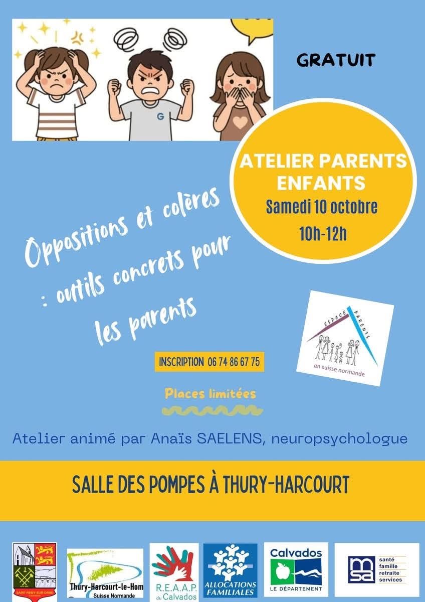 Atelier Parents-Enfants : Opposition et colère, outils concrets pour les parents