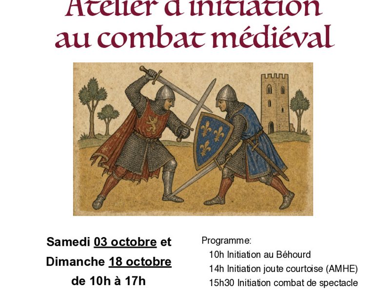 Atelier d'initiation au combat médiéval