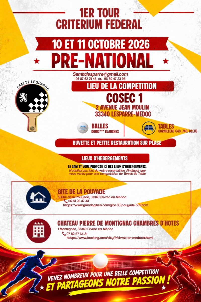 Compétition individuelle de tennis de table