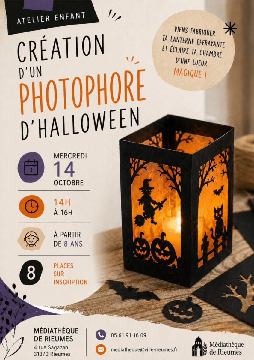 MÉDIATHÈQUE – ATELIER ENFANT : CRÉATION D'UN PHOTOPHORE D'HALLOWEEN